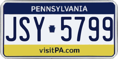 PA license plate JSY5799