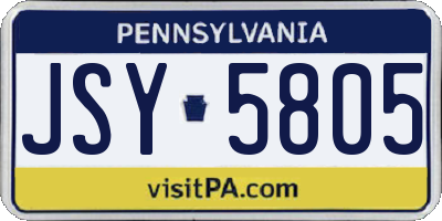 PA license plate JSY5805