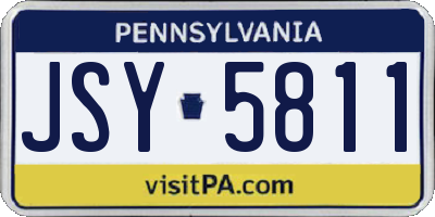 PA license plate JSY5811