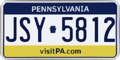 PA license plate JSY5812