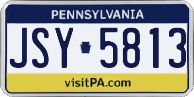 PA license plate JSY5813