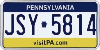 PA license plate JSY5814