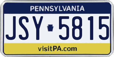 PA license plate JSY5815