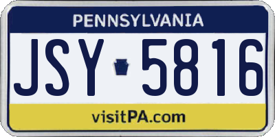 PA license plate JSY5816