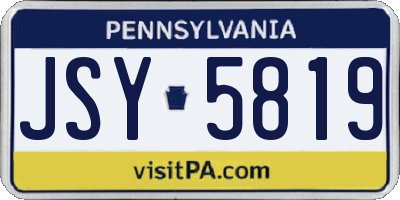 PA license plate JSY5819