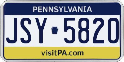 PA license plate JSY5820