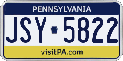 PA license plate JSY5822