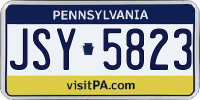 PA license plate JSY5823