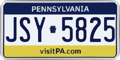 PA license plate JSY5825