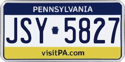 PA license plate JSY5827