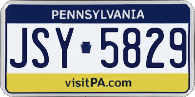 PA license plate JSY5829