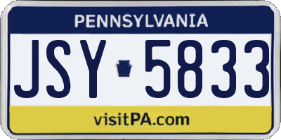PA license plate JSY5833