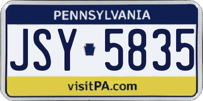PA license plate JSY5835