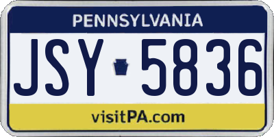 PA license plate JSY5836