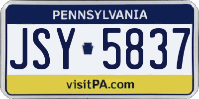 PA license plate JSY5837