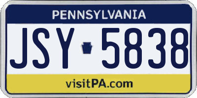 PA license plate JSY5838