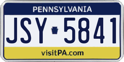 PA license plate JSY5841