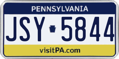 PA license plate JSY5844