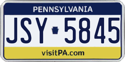 PA license plate JSY5845