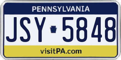 PA license plate JSY5848