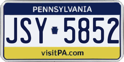 PA license plate JSY5852