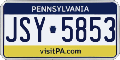 PA license plate JSY5853