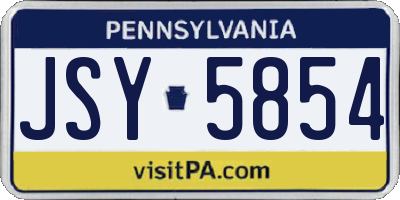 PA license plate JSY5854