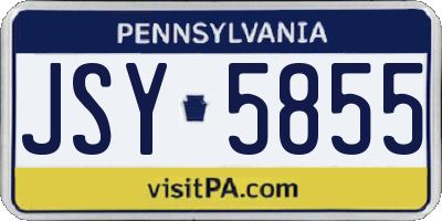 PA license plate JSY5855