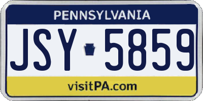 PA license plate JSY5859