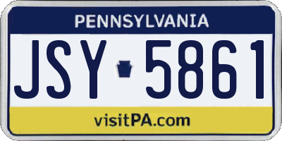 PA license plate JSY5861