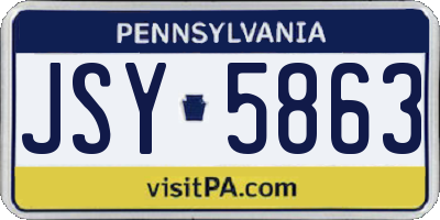 PA license plate JSY5863