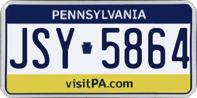 PA license plate JSY5864