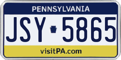 PA license plate JSY5865