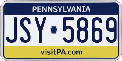 PA license plate JSY5869