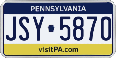 PA license plate JSY5870