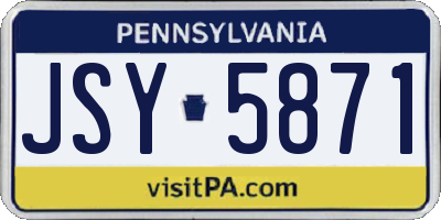 PA license plate JSY5871