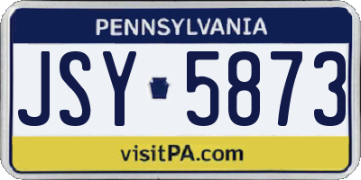 PA license plate JSY5873