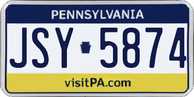 PA license plate JSY5874