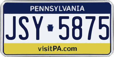 PA license plate JSY5875
