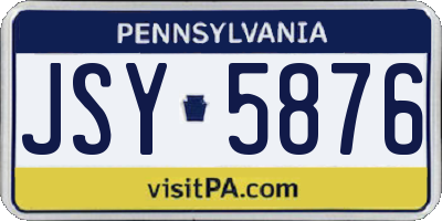 PA license plate JSY5876