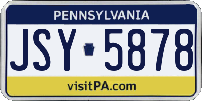 PA license plate JSY5878