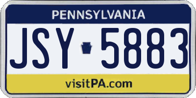 PA license plate JSY5883