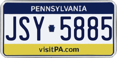 PA license plate JSY5885