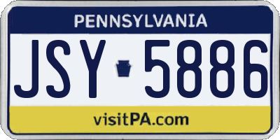PA license plate JSY5886