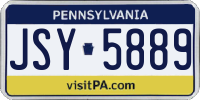 PA license plate JSY5889