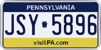 PA license plate JSY5896