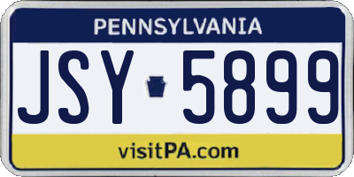 PA license plate JSY5899