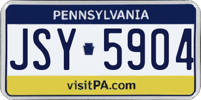 PA license plate JSY5904