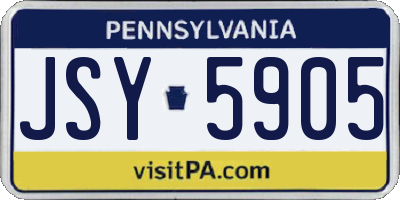 PA license plate JSY5905