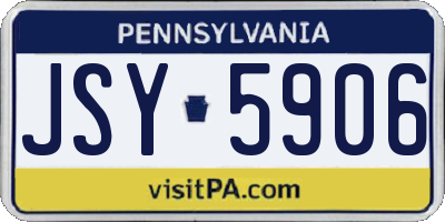PA license plate JSY5906